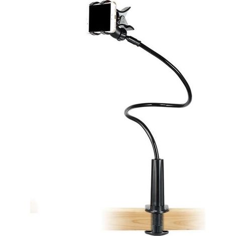 Support de téléphone - ZGEER - Universel - Rotatif à 360° - Aluminium - Noir (1/4)