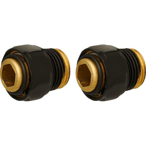 Raccord pour tuyau en acier GZ1/2&quot x M22X1,5 noir mat LUXRAD 2 pièces (1/2)