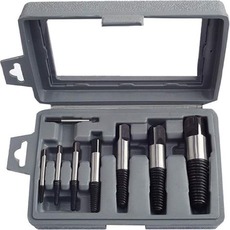 Rohrschraubenausdreher-Set, beschädigte Schrauben, gebrochene Bolzen, Wasserrohrentferner, 8 Stück (1/3)