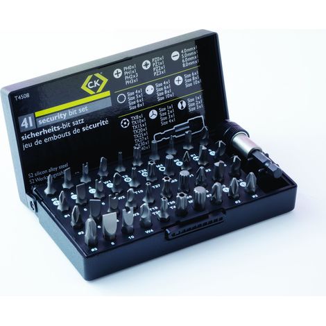 C.K T4508 Set inserti cacciavite - inserti di sicurezza (25 mm), 41 pezzi