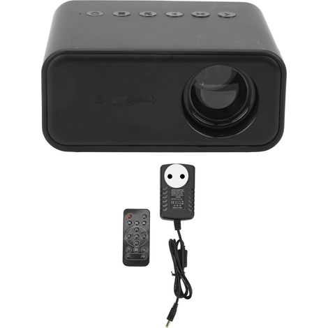 Mini-projecteur noir 1920x1080 télécommande haut-parleur intégré USB portable projecteur familial bureau 100-240V prise UE (1/5)