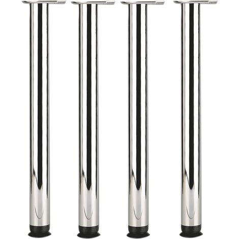 Camar Tischbeine höhenverstellbar 1100-1200mm rund ø 60mm Set Zoom - Tischfüße ideal als Stehtischbeine & Bartischbeine verwendbar - inklusive Montageplatten für Tischbeine, 4x Stahl chrom (1/5)