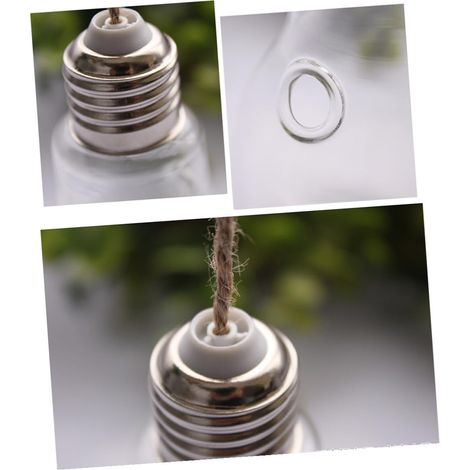 SHOWERORO Pots de fleurs en verre forme d'ampoule à suspendre au mur avec ficelles (1/5)