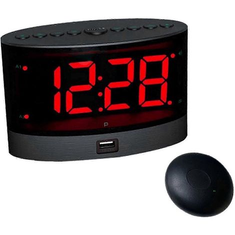 Réveil vibrant sans fil avec une alarme puissante, idéal pour les personnes au sommeil profond. (1/5)