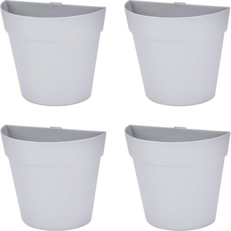 Pot À Plantes Murale - Pot Suspendu En Tin Semi-Circulaire Étanche - Pour Succulentes Et Bonsaï - Intérieur Extérieur - Lot De 4