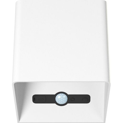 Applique LED sans fil Beneito Faure Lek Sensor 6W, détecteur mouvement, USB-C, IP54, plafonnier mural blanc