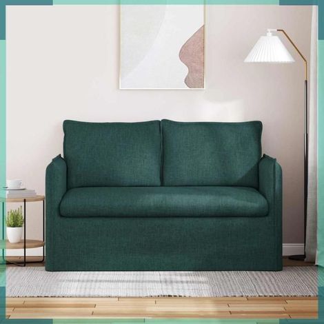 Canapé - 42024514 - Tissu vert foncé - 136x82x85 cm - Cadre métal (1/5)
