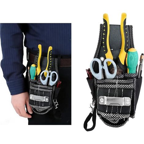1 Piece Electrician's Tool Pouch for Tool Storage Polyester, 26.5 x 14 cm, 9 independent pockets, folds for convenient storage and easy transport (1/5)