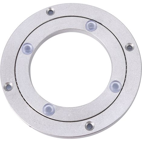 Table à manger ronde à plateau tournant en alliage d'aluminium robuste