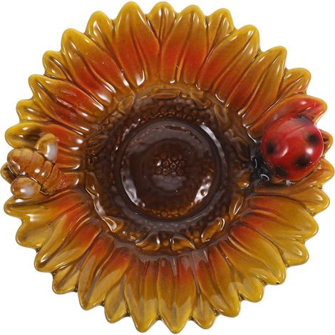 Plateau de Rangement en Céramique pour Bijoux de Tournesol, Facile à Nettoyer, Organisateur pour Bijoux et Clés sur Coiffeuse ou Boutique (1/5)