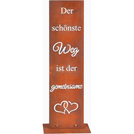 Gartenschild aus Cortenstahl - Wetterbeständige Außendekoration