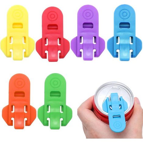 Juego de 6 piezas: abrelatas, abrelatas de anillo, abrelatas manual, abrelatas pequeño y sencillo para refrescos, Disponible en 6 colores (1/5)