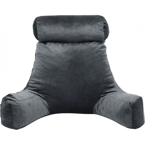 Coussin de lecture Velours - 65x80 cm Gris clair Bananair Fabriqué en France (1/5)