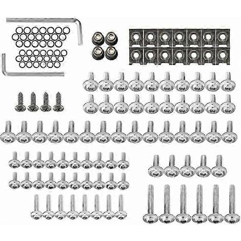 Kit de 137 boulons de carénage de moto avec écrous et rondelles (1/4)