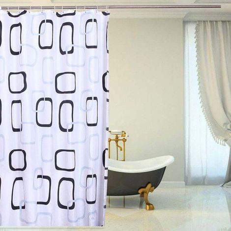 [JAMAIS UTILISÉ] Rideau de douche 180x240 imperméable anti-moisissure tissu anneaux anti-moisissure antibactérien salle de bain largeur x hauteur 180x240cm (1/4)