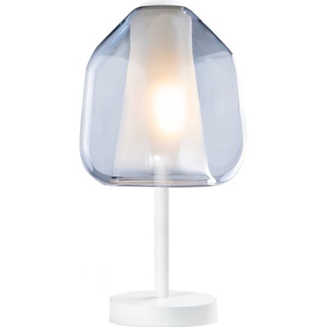 Abat-jour moderna top light double skin 1176bi p beta bl e27 led vetro lampada tavolo
