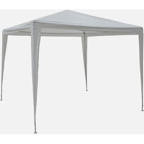 21 SHOP® Stand Gazebo 3x3 metri h 2.70mt bianco copertura impermeabile idrorepellente da Giardino, montaggio rapido, con kit ancoraggio per fiere, terrazzo, feste, patio, estate (1/5)