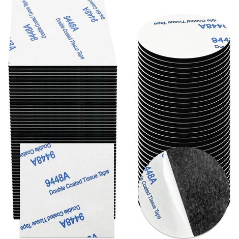100 Pièces Scotch Double Face Extra Fort, Adhesif Puissant Ruban Mousse, Autocollant Mousse, Pastille Adhesive, Adesif Décoration Mural pour Maison, Bureau, Carré(40MM x 40MM) & Ronde(φ:30MM) (1/5)