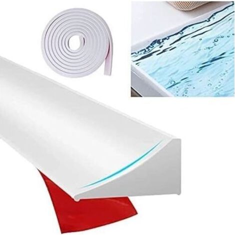 Pair Lntyq – Barrière d'eau en silicone 300cm – Système de rétention pour douche – Bande auto-adhésive imperméable – Flexible et facile à installer (1/5)