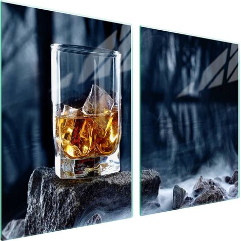Glas-Kochfeldschutz 2x45x52 Whisky (1/5)