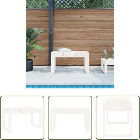 vidaXL Banc en bois - Banc de jardin blanc 80x38x45 cm bois massif de pin (1/5)