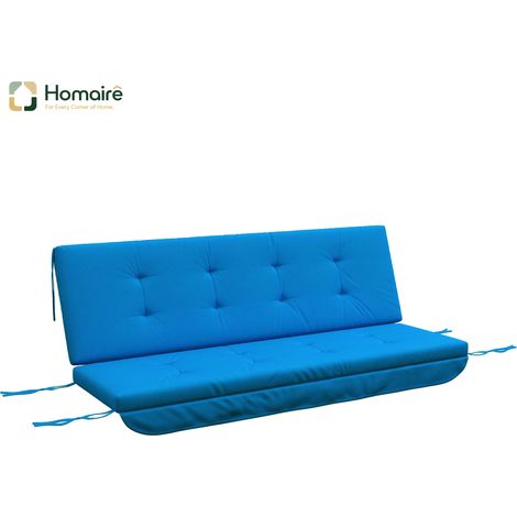 HOMAIRE Set d'accessoires pour Hollywoodschaukel 170 cm avec coussins de chaise, coussins de siège, coussins de dos et coussins latéraux en bleu pour jardin
