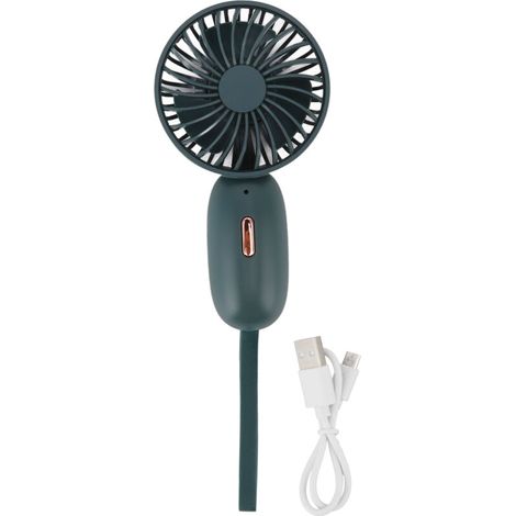Ventilateur de Poche Rechargeable USB, 3 Vitesses, Batterie 500mAh, Puissant et Compact pour Bureau, Voyage ou Maison - Vert (1/5)