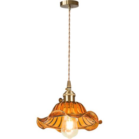 Lámpara Colgante De Vidrio Lámpara De Techo Interior Vintage Plafones Retro Lámpara Colgante Moderna Marrón