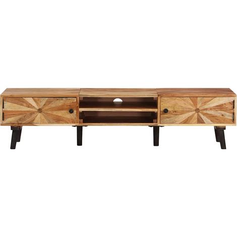 Maison Exclusive - Mobile Porta TV 145x35x35 cm in Legno Massello di Acacia (1/5)