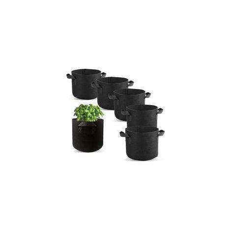 Sac de plantation non tissé 3 gallons Lot de 6 avec poignées Matériau respirant pour croissance rapide Idéal pour pommes de terre et tomates (1/5)