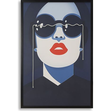 Stampa Artistica con LED integrati su Tela Moden Cecille - Quadro Urban-Chic 80x120 cm - Pop Art con LED