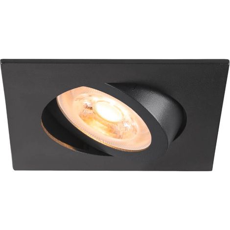Spot encastré NEW TRIA® 68 int carré orientable noir GU10 10W IP 20 - SLV - 1007372 (1/3)