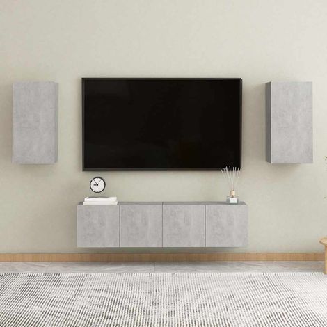 vidaXL 4 Piece TV Cabinet Set Concrete Grey Engineered Wood (1/5)