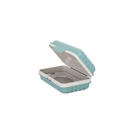 1 x Porte-savon, Porte-savon, Porte-savon de douche, Boîte à savon en plastique avec couvercle pour salle de sport, Boîte à savon de voyage (1/5)