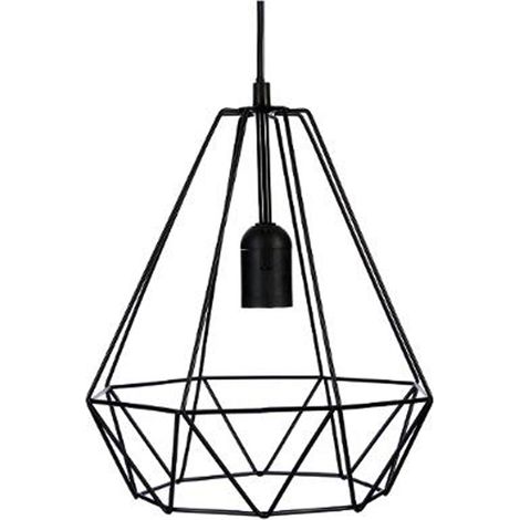 Suspension en métal coloris noir - Dim : H28.5 x D25 cm - PEGANE -
