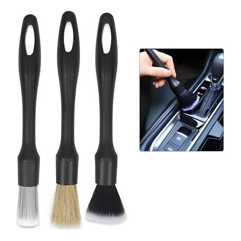 Ensemble de brosses à poussière pour voiture, brosses à poils fins pour le nettoyage intérieur de la voiture, outil de dépoussiérage à poils doux pour tableau de bord, volant, vitres, clavier (1/5)