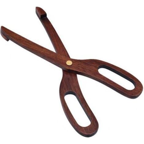Ecleanfy-Pince à salade en forme de ciseaux, pince à pain, pince à salade en bois, idéale pour la cuisine, le camping, les barbecues, les buffets, les restaurants, la pâtisserie, pince à salade, Phoeb
