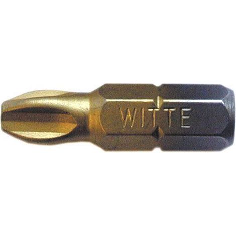 Pozidriv STANDARD Zinn Führungsspitze 1/4" kurz (PZ1x25)  WITTE 27345