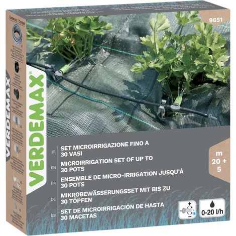 Set Microirrigazione Verdemax Fino a 30 Vasi Sistema Automatizzato in PP POM e PE