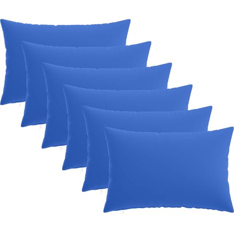 Housse de coussin 6 pcs HEERLEN Bleu royal 50 x 75 cm Polyester