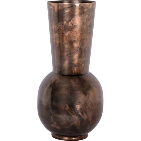 Vase décoratif cuivre design raffiné en aluminium - cuivre patiné élégant (1/3)
