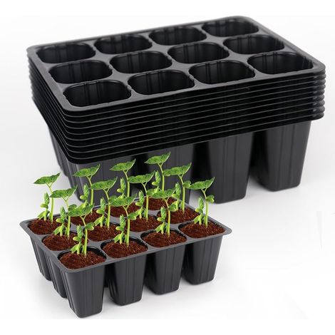 120 cellules - Plateaux de démarrage réutilisables - Mini propagateur de serre - Bols de culture - Serre d'intérieur - En plastique - Pour jardins d'enfants (1/5)