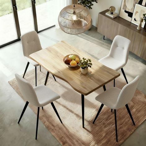 Avara 120cm Table & x4 Off White Ashford Chairs (1/5)