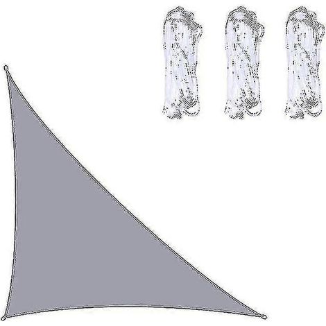 Toldo triangular impermeable, ideal para jardines, patios, exteriores, piscinas y camping. Dimensiones: 3x3x4,3 metros / 4x4x5,7 metros / 5x5x7,1 metros, color gris. (1/2)
