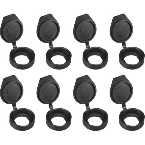 22mm Porte Serrure Anti-Poussière Couvercle de Verrouillage, 8 Paquet Caoutchouc Étanche Clés Panneau Cam Verrouillage Poussière Couvercle Bouchons pour 22mm Verrouillage, Noir (1/5)