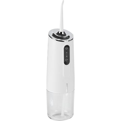 Hydropulseur buccal portable 240 ml, 3 modes, rechargeable par USB, étanche, avec 1 embout, blanc. (1/5)