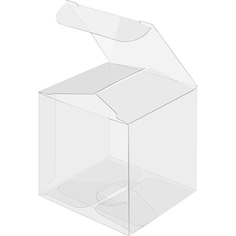 100pcs Clear Candy Box PVC Plastic Cube Gift Packaging Box for Chocolate Valentine Gift Wrapping,5cm x 5cm x 5cm Y (1/5)