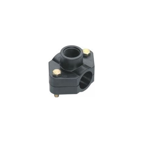 Collier de fixation murale Ø 50 mm – Taraudage 3/4 – Pression PN 6 – Température max 80°C – Pour PVC, polyéthylène, acier, aluminium – Frans Bonhomme