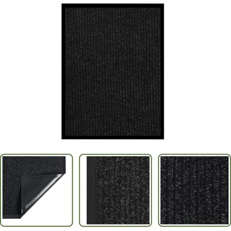 vidaXL Tapis de bienvenue - Paillasson rayé Anthracite 60x80 cm (1/5)