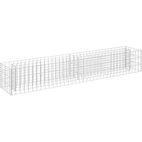 Jardinera elevada para plantas y flores en jardín de gaviones 180 x 30 x 30 cm acero galvanizado 020001281